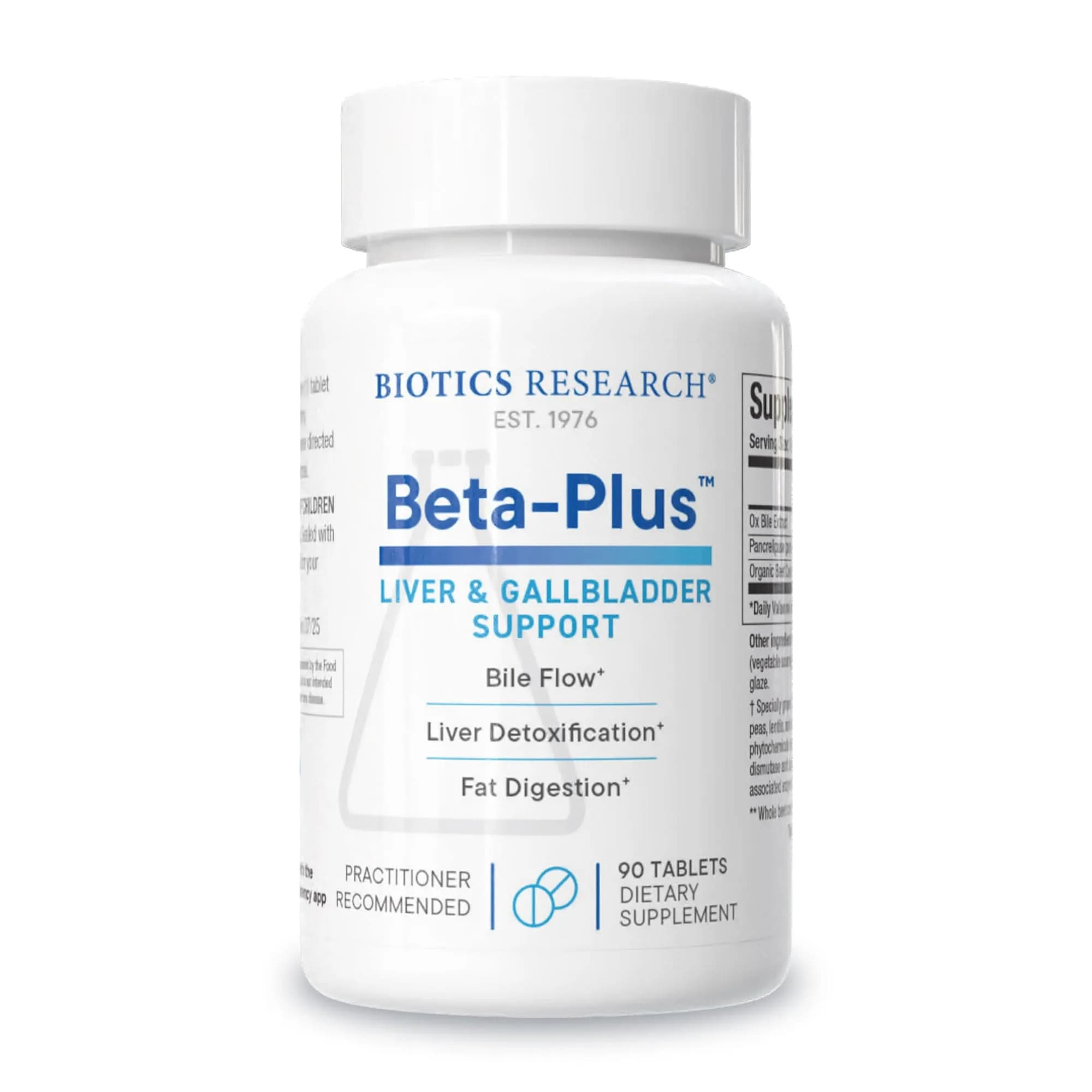 BIOTICS RESEARCH Beta-Plus™ Nutritional Ox Bile Salts 90 Count | Supports Fat Digestion & Liver Function — Tablet