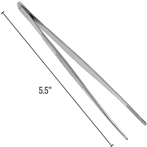MABIS Stainless Steel Dressing Forceps 5.5 Inch | Serrated Thumb Grip for Precise Medical & First Aid Tasks thumbnail 2