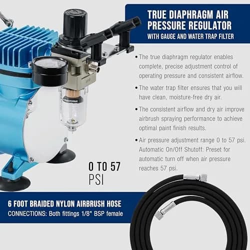 Master Airbrush Cool Runner II Air Brush Kit with Air Compressor Dual Fan | Professional Painting System for Artists & Hobbyists thumbnail 6