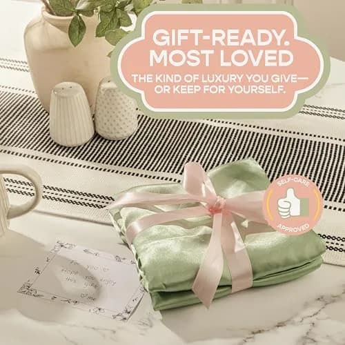 BLISSFORD Satin Pillowcase with Zipper, Like Silk Pillow Cases - Gold | Gentle on Hair & Skin, Zipper Closure, 2 Pack, Queen Size 20 x 30 in thumbnail 6