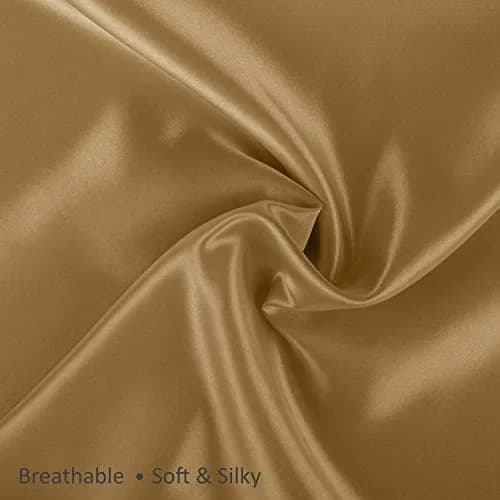 BLISSFORD Satin Pillowcase with Zipper, Like Silk Pillow Cases - Gold | Gentle on Hair & Skin, Zipper Closure, 2 Pack, Queen Size 20 x 30 in thumbnail 8