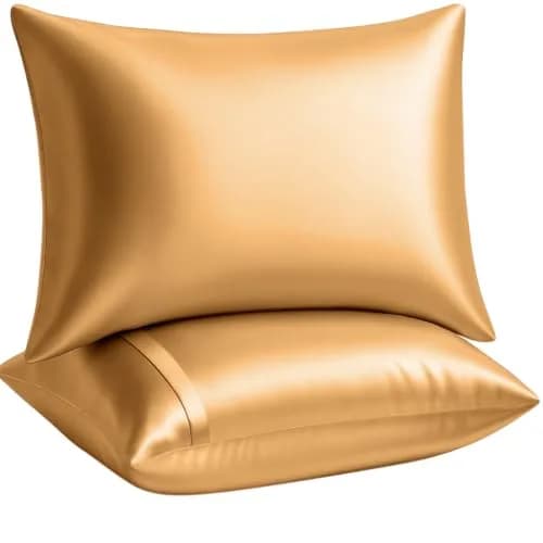 BLISSFORD Satin Pillowcase with Zipper, Like Silk Pillow Cases - Gold | Gentle on Hair & Skin, Zipper Closure, 2 Pack, Queen Size 20 x 30 in thumbnail 9