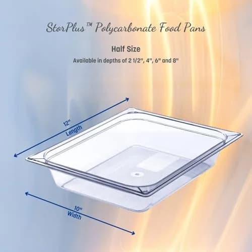 Carlisle FoodService Products Storplus Half Size Food Pan 3.6 Quarts (3.4 Liters) | NSF Certified Commercial Grade Polycarbonate thumbnail 6