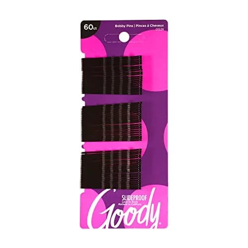 Goody Styling Essentials Bobby Pins, Black, 2 Inches, 60 Count | Secure Hold for All Hair Types thumbnail 1