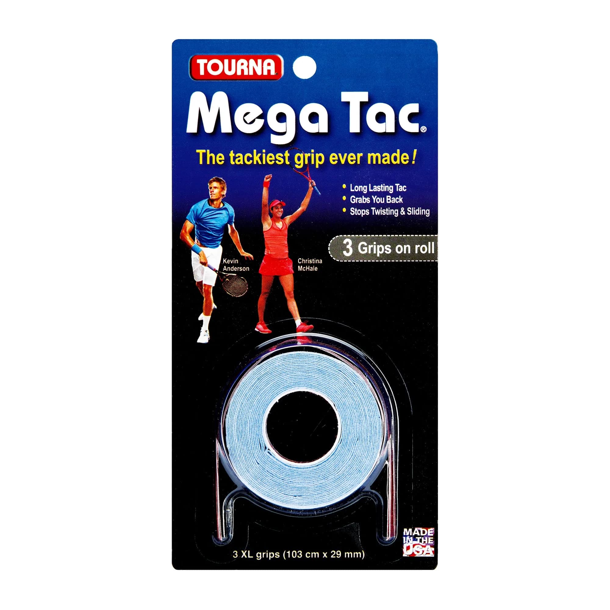 Tourna Mega Tac Extra Tacky Overgrip 3 Pack | Superior Sweat Absorption & Durability thumbnail 1