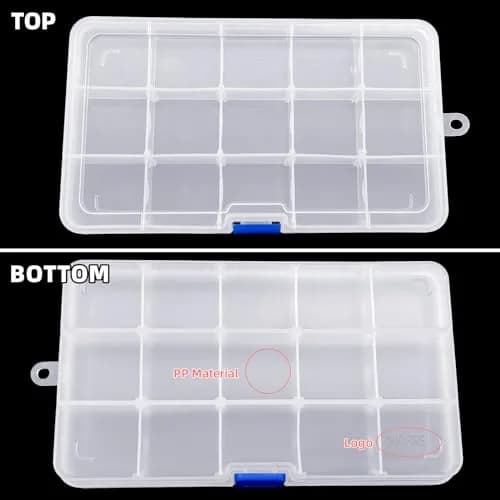 DUOFIRE Plastic Organizer Storage Box 15 Grids | Adjustable Compartments for Jewelry & Small Items thumbnail 7