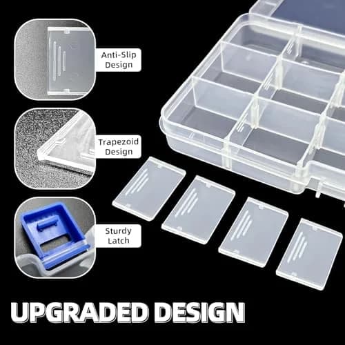 DUOFIRE Plastic Organizer Storage Box 15 Grids | Adjustable Compartments for Jewelry & Small Items thumbnail 4