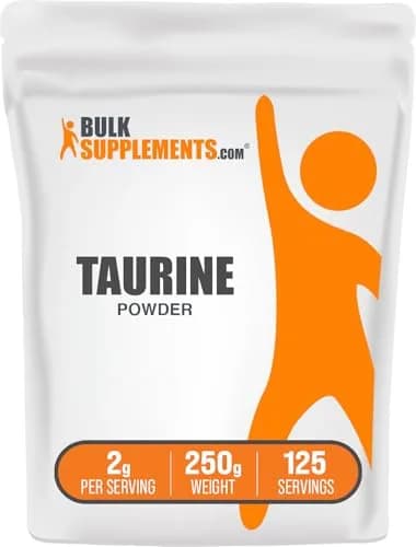 BulkSupplements Taurine Powder 250g | Unflavored & Gluten Free, 2g per Serving for Energy & Performance thumbnail 1