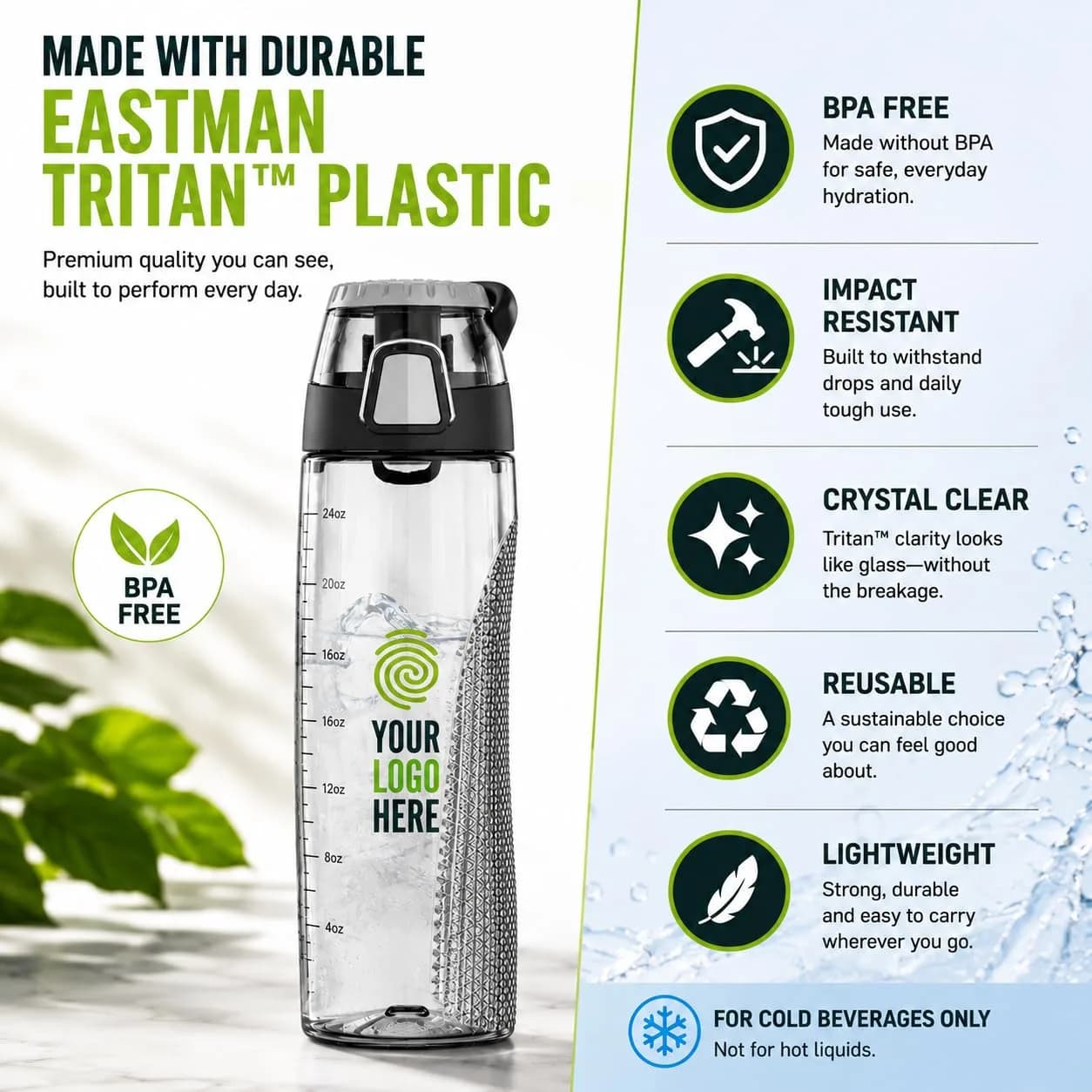 Thermos Tritan Hydration Bottle with Meter 710ml (24 oz) | Leak-Proof, BPA-Free, Track Your Intake - view 8