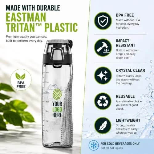 Thermos Tritan Hydration Bottle with Meter 710ml (24 oz) | Leak-Proof, BPA-Free, Track Your Intake thumbnail 8
