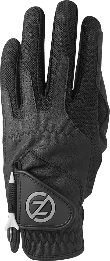 Zero Friction Men's Golf Gloves, Left Hand, One Size, Red | All-Weather Synthetic Grip & Comfort — Black / Left / Individual