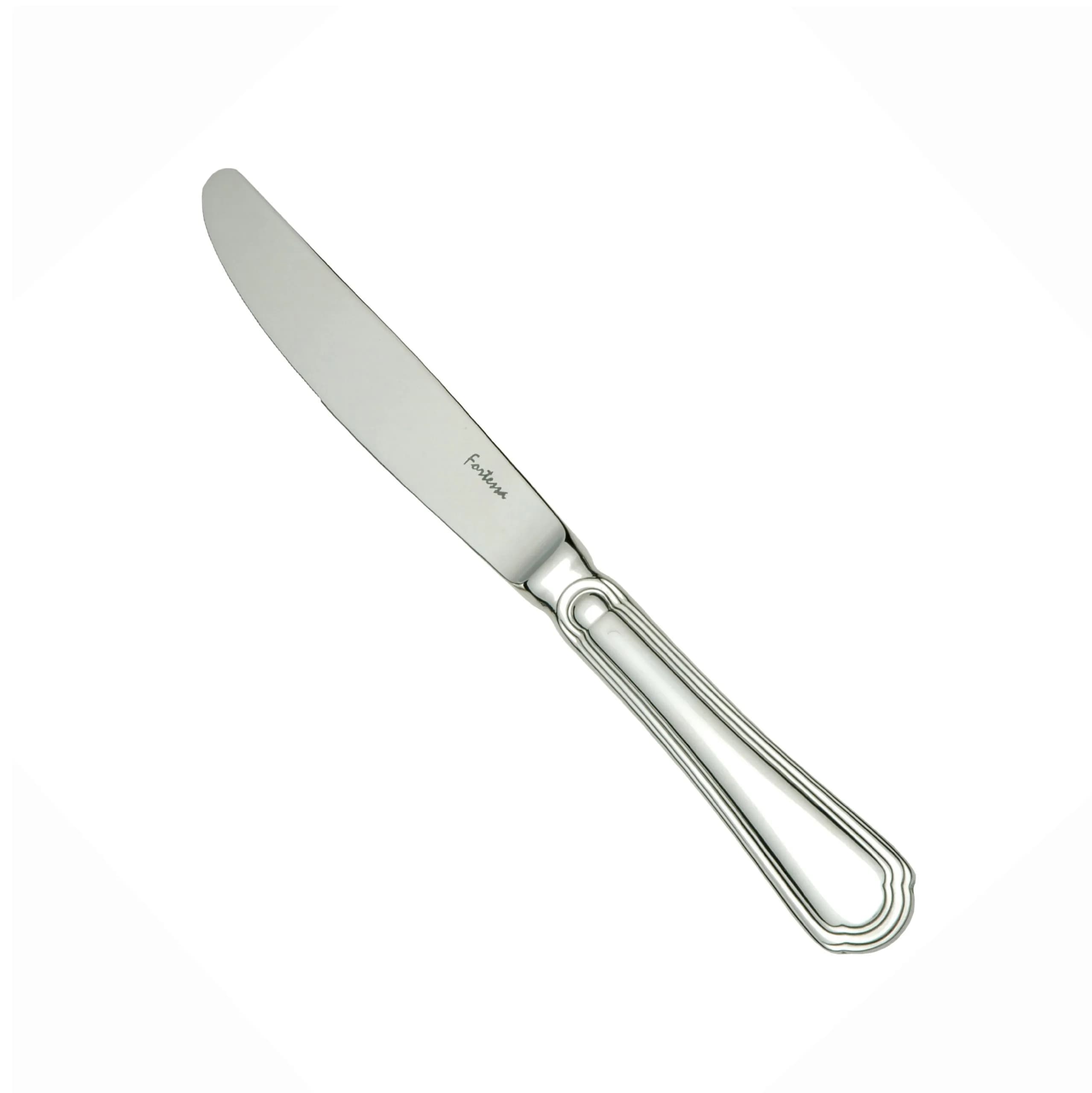 Fortessa Medici Dessert Knife Set of 12 | Solid Handle, 18/10 Stainless Steel, Traditional Pattern