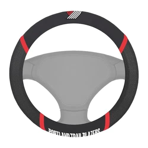 FANMATS Portland Trail Blazers Embroidered Steering Wheel Cover 15" x 15" | NBA Team Logo thumbnail 1