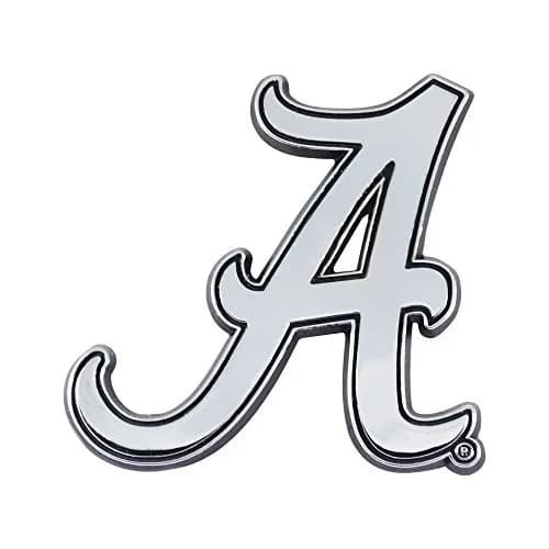 FANMATS NCAA Alabama Crimson Tide Chrome Metal Emblem | Durable 3"x3" Team Logo thumbnail 1