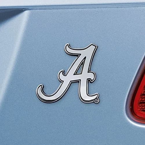 FANMATS NCAA Alabama Crimson Tide Chrome Metal Emblem | Durable 3"x3" Team Logo thumbnail 2