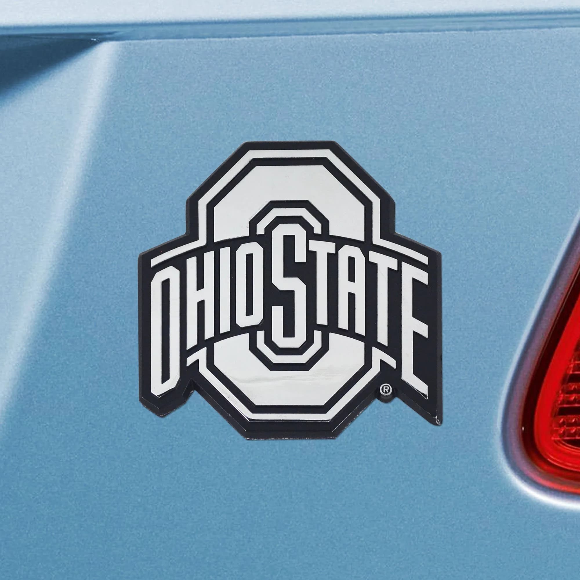 FANMATS NCAA Ohio State Buckeyes Chrome Metal Emblem | Durable 3"x3" Vehicle Badge