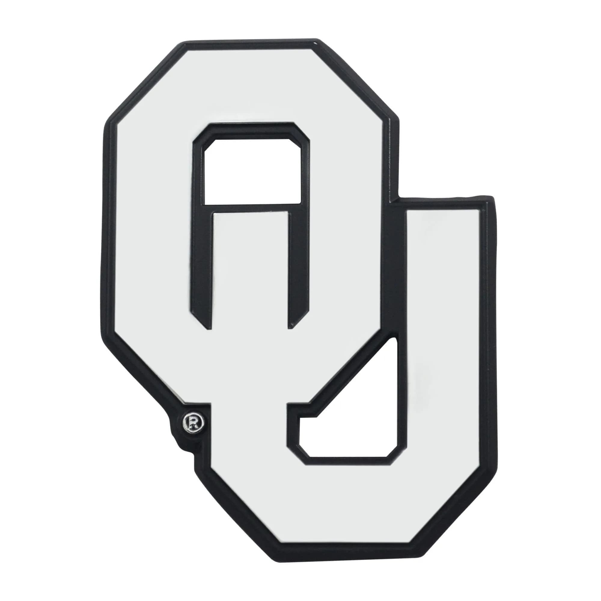 FANMATS NCAA Oklahoma Sooners Chrome Metal Emblem | Durable 3"x3" Team Logo Accessory - main product image