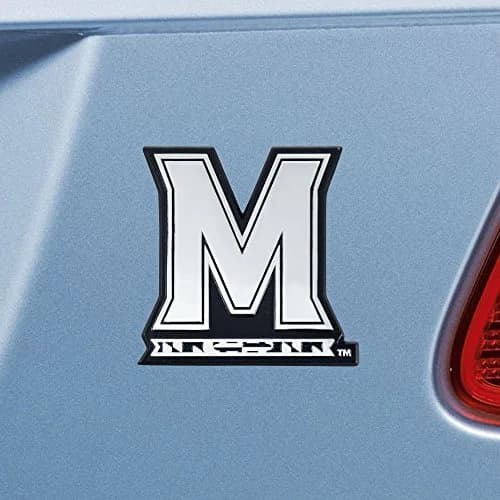 FANMATS NCAA Maryland Terrapins Chrome Metal Emblem | Durable, Easy Peel & Stick, 3"x3" thumbnail 1