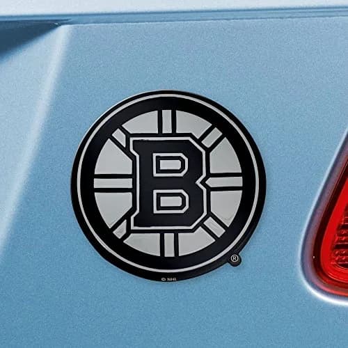 FANMATS NHL Boston Bruins Chrome Metal Emblem | 3"x3" Heavy Duty Vehicle Badge thumbnail 1