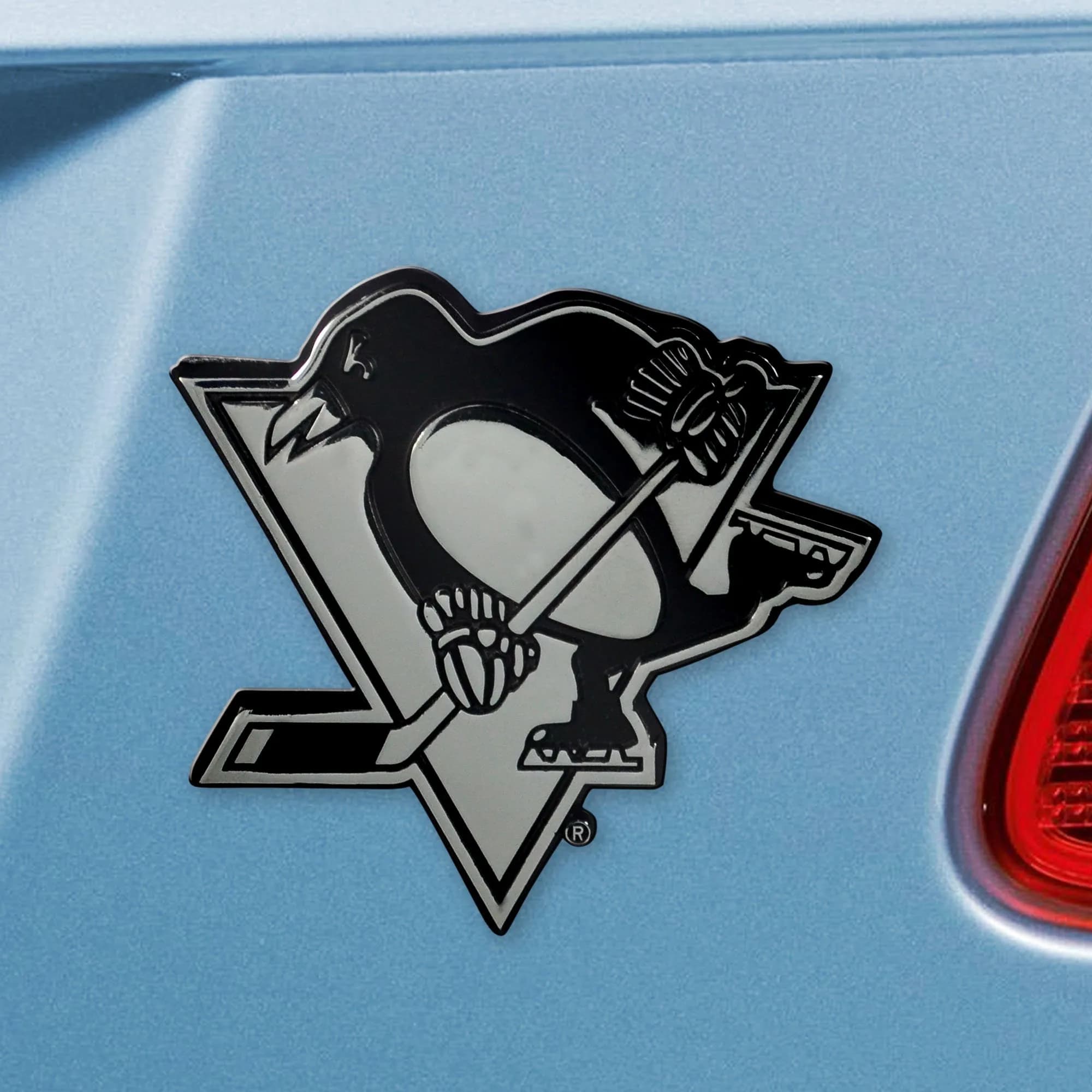 FANMATS NHL Pittsburgh Penguins Chrome Metal Emblem | 3"x3" Heavy Duty Vehicle Badge