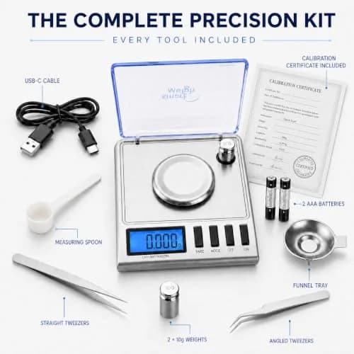 Smart Weigh GEM20 Milligram Jewelry Scale 20g x 0.001g | Precision Digital Scale with USB-C & AAA Power thumbnail 2