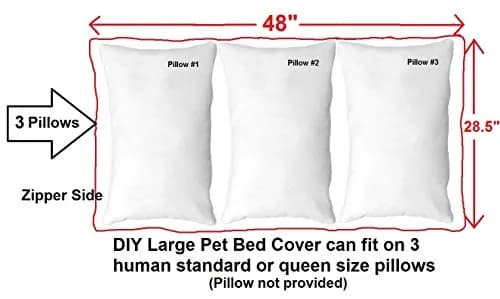 Dogbed4less DIY Pet Bed Pillow Duvet Cover 48"X29" | Waterproof & Washable thumbnail 4