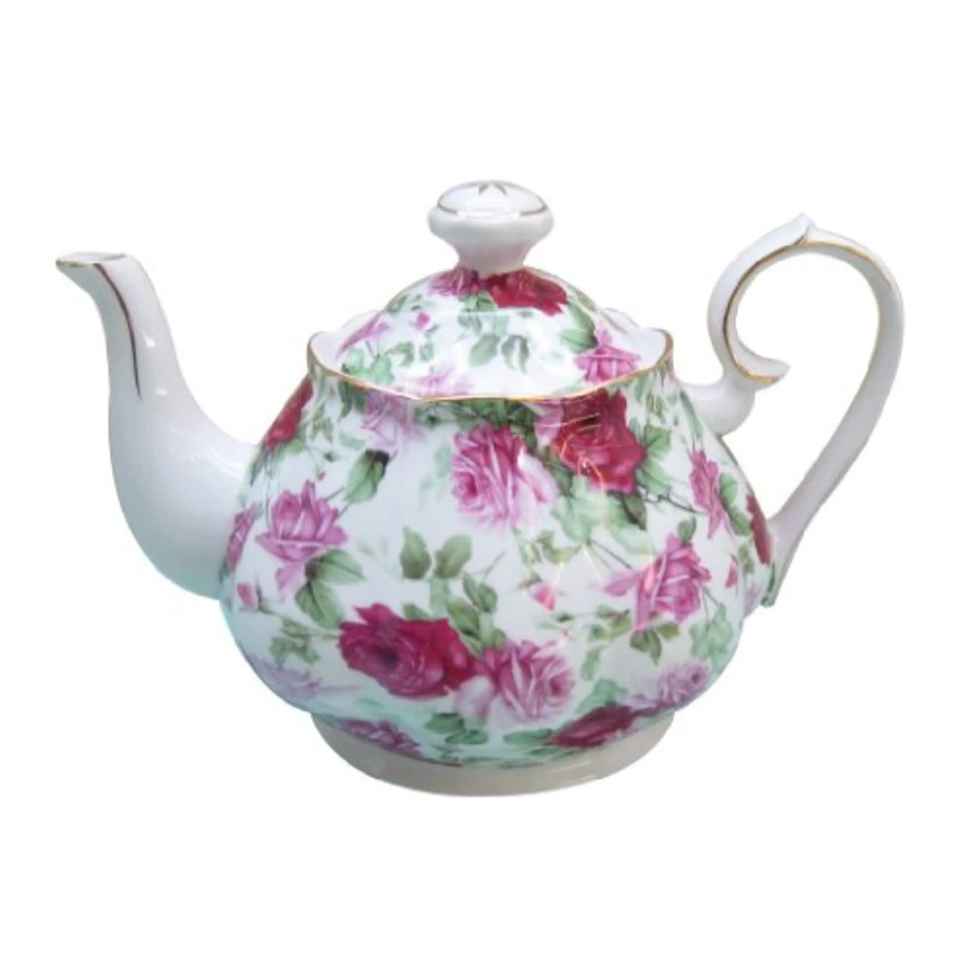 Gracie China Rose Chintz Porcelain 4.5-Cup Teapot Pink Summer Rose | Elegant Tea Service for India — Pink Summer Rose