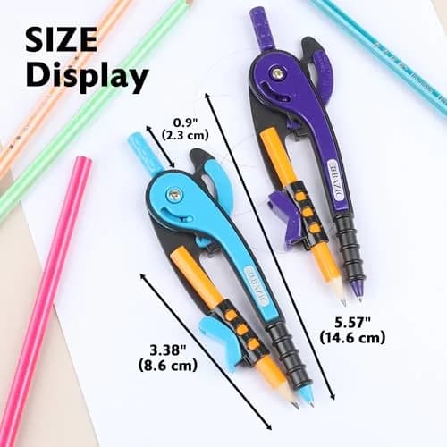 BAZIC Geometry Math Compass with Scale-Arm & HB Pencil, 19cm (7.5in) | Mathematical Drafting Tool thumbnail 2