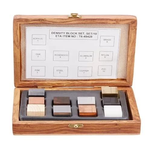 United Scientific Density Cube Set, 10 Materials Physics Blocks, 1 Inch | Educational Science Kit for Students thumbnail 1