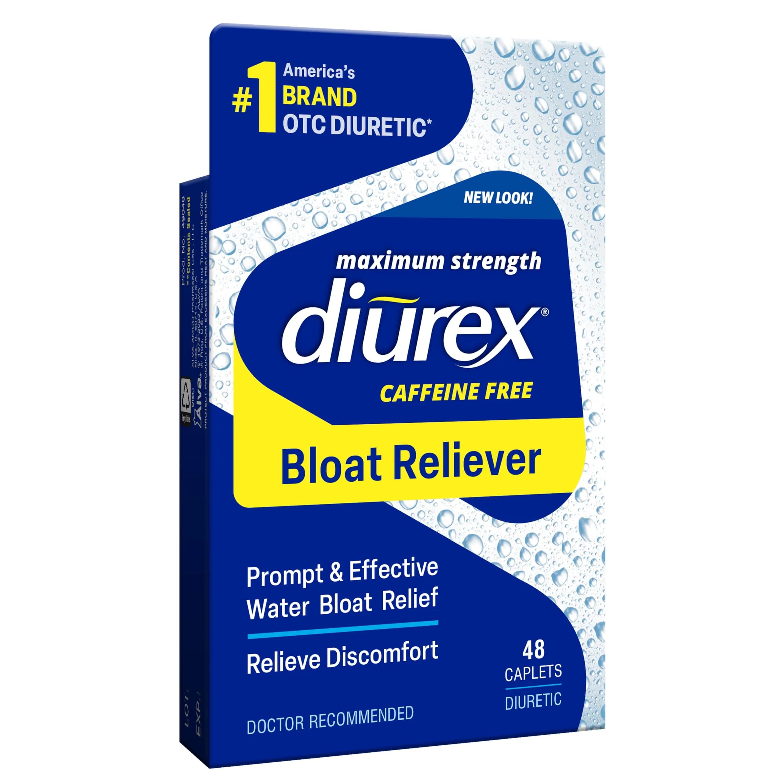 Diurex Water Pills Caffeine-Free Max Strength | Relieve Water Bloat Up to 6 Hours, 48 Count