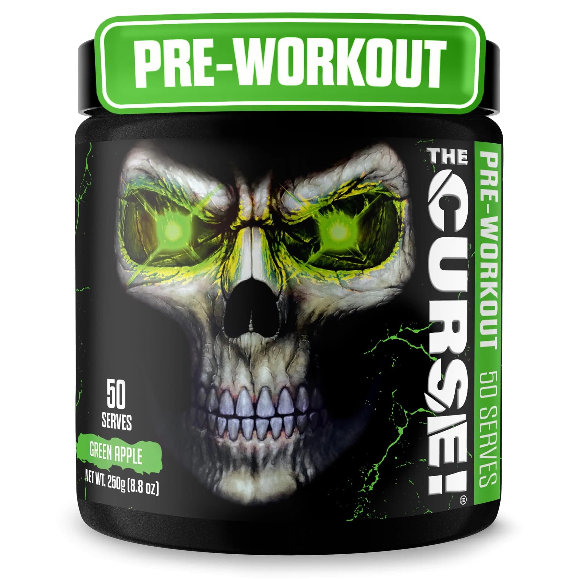 JNX The Curse! Pre Workout Powder with Creatine, Green Apple | High Stim Energy & Intense Focus (50 Servings) — Green Apple / 8.8 Ounce