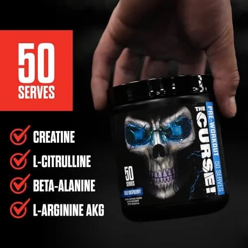 JNX The Curse! Pre Workout Powder with Creatine, Green Apple | High Stim Energy & Intense Focus (50 Servings) thumbnail 6