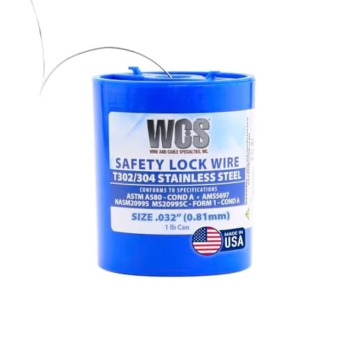 WCS .021 Stainless Steel Safety Lock Wire, T302/304, 2.27 kg (5 lb) | Corrosion-Resistant Mechanics Wire for Aircraft, Automotive, & Industrial Use — .032 in / 1 lb