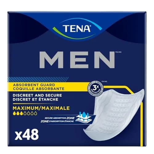 TENA Incontinence Guards for Men, Moderate Absorbency, 48 Count | Discreet Protection for Men thumbnail 1