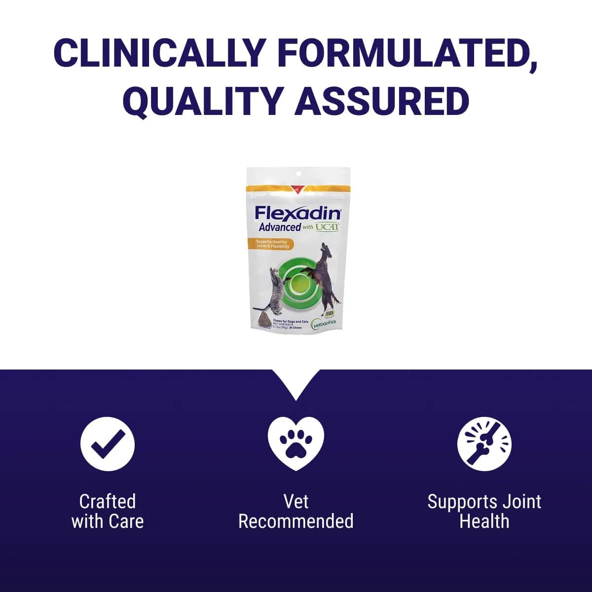 Vetoquinol Flexadin Advanced Hip and Joint Supplement for Dogs & Cats with Undenatured Collagen, 30 Soft Chews | Vet-Approved Formula for Joint Support - view 6