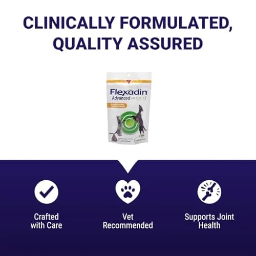 Vetoquinol Flexadin Advanced Hip and Joint Supplement for Dogs & Cats with Undenatured Collagen, 30 Soft Chews | Vet-Approved Formula for Joint Support thumbnail 6
