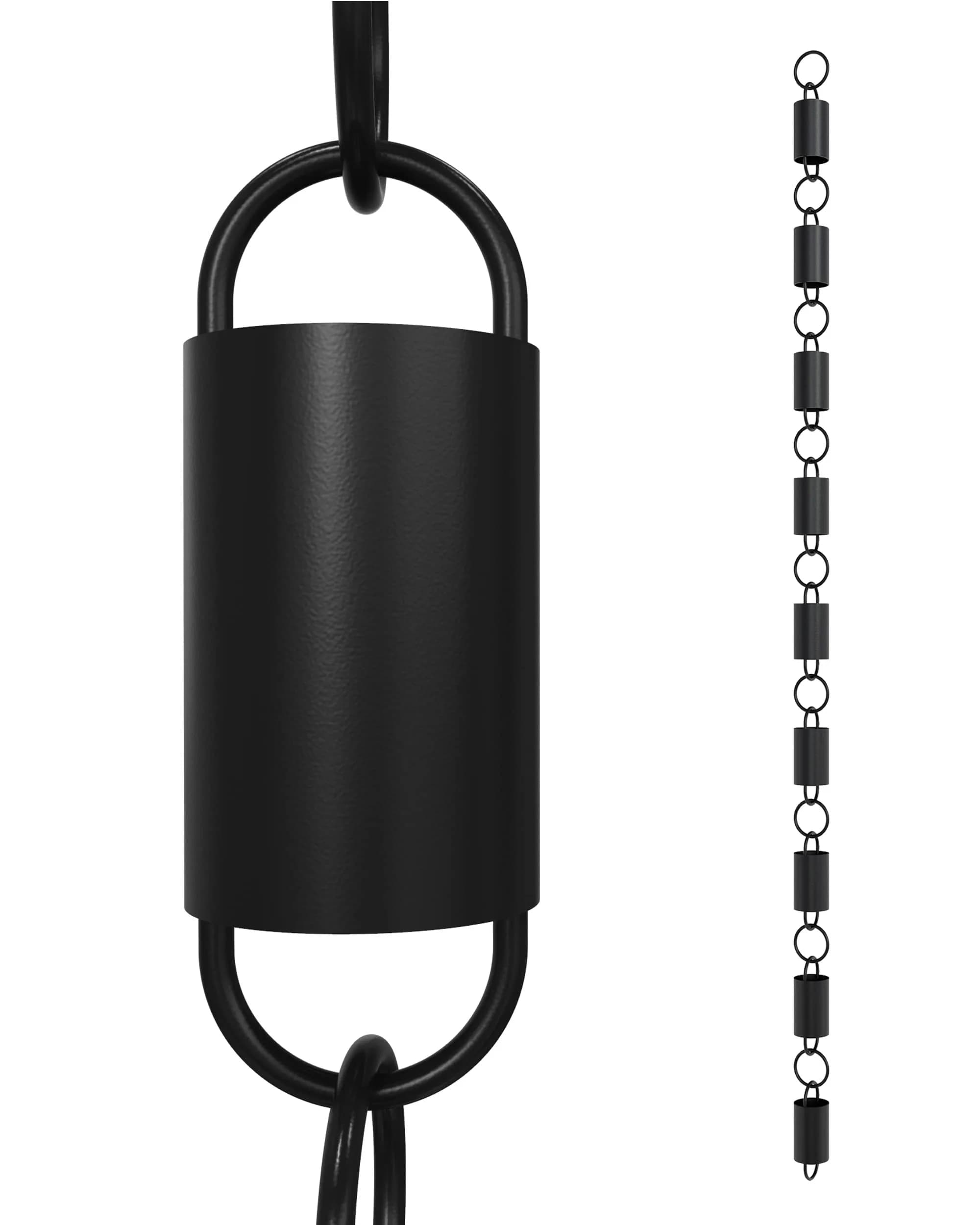 Rain Chains Direct Black Modern Loop Rain Chain 2.59 m (8.5 FT) - Elegant Gutter Drainage - main product image