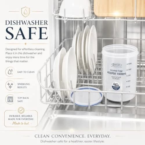 Lustroware Airtight Food Storage Containers with Lids, Set of 3 (17oz, 34oz, 50.7oz) | Nestable BPA-Free Canisters for Pantry Organization thumbnail 5