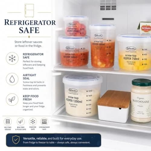 Lustroware Airtight Food Storage Containers with Lids, Set of 3 (17oz, 34oz, 50.7oz) | Nestable BPA-Free Canisters for Pantry Organization thumbnail 7