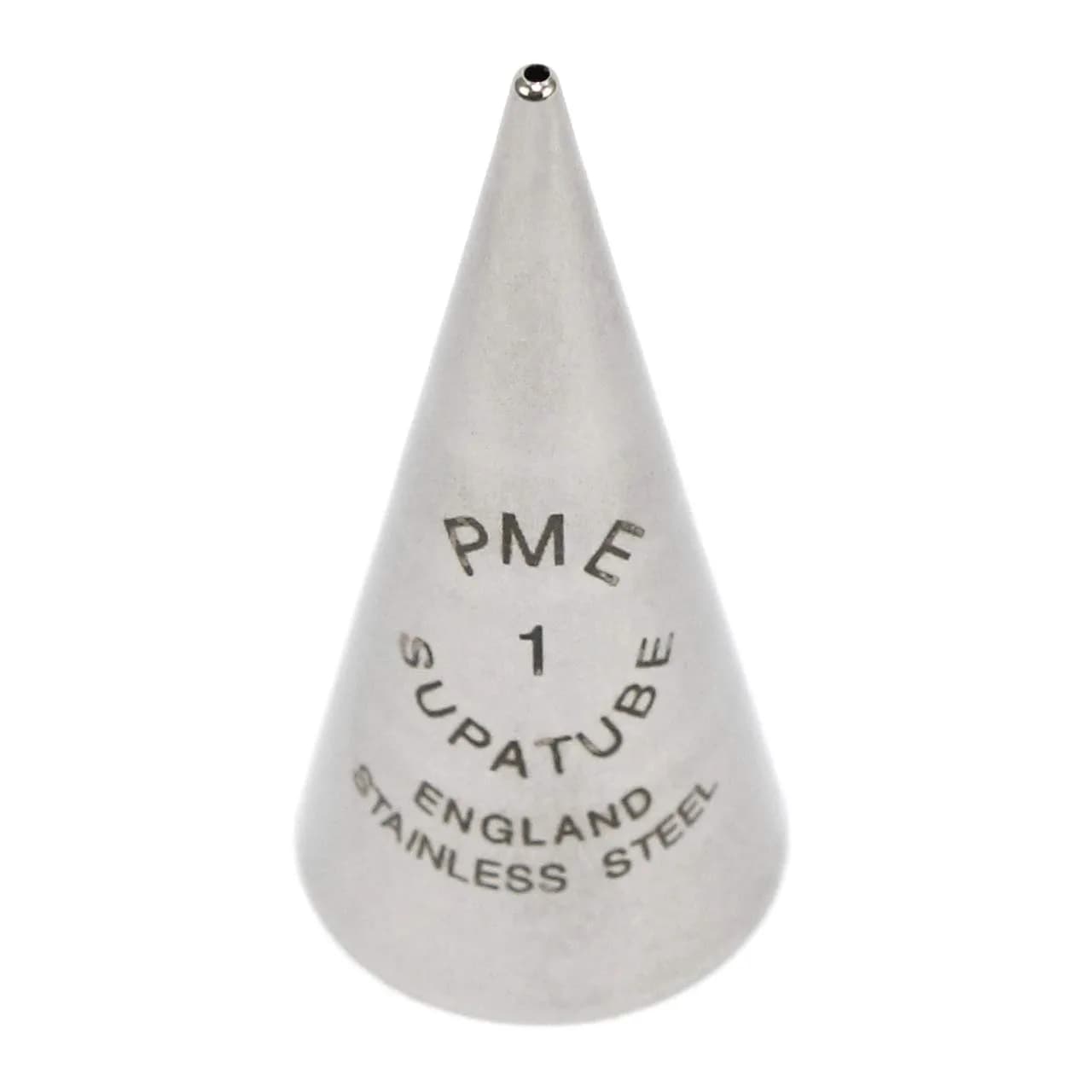 PME Seamless Stainless Steel Supatube Decorating Tip, Writer #1 | Piping Tip for Fondant & Clay — Silver