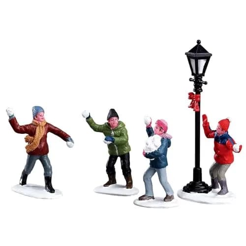 Lemax Snowball Fight Figurine Set of 4, 10.8cm (4.25") | Authentic Christmas Village Decor thumbnail 1