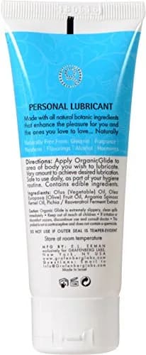 Organic Glide Natural Personal Lubricant 2.5oz | Probiotic Edible, Paraben-Free, Glycerin-Free, Sensitive Skin thumbnail 5
