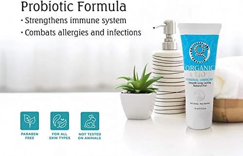 Organic Glide Natural Personal Lubricant 2.5oz | Probiotic Edible, Paraben-Free, Glycerin-Free, Sensitive Skin thumbnail 2