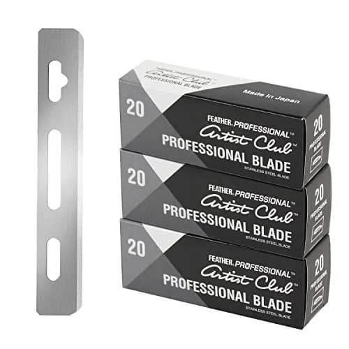 Feather Artist Club Professional Razor Blades 60 Count (Pack of 3) | Triple-Ground Platinum Coated Edges for Precision Shaving thumbnail 1