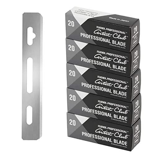 Feather Artist Club Professional Razor Blades 100 Count | Triple-Ground Edge for Precision Shaving thumbnail 1