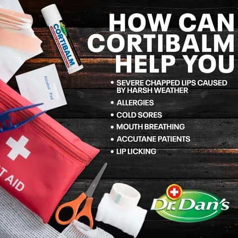 Dr. Dan's Cortibalm Lip Balm 3-Pack 1% Hydrocortisone | Heals & Soothes Dry, Cracked Lips thumbnail 7