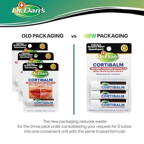 Dr. Dan's Cortibalm Lip Balm 3-Pack 1% Hydrocortisone | Heals & Soothes Dry, Cracked Lips thumbnail 2