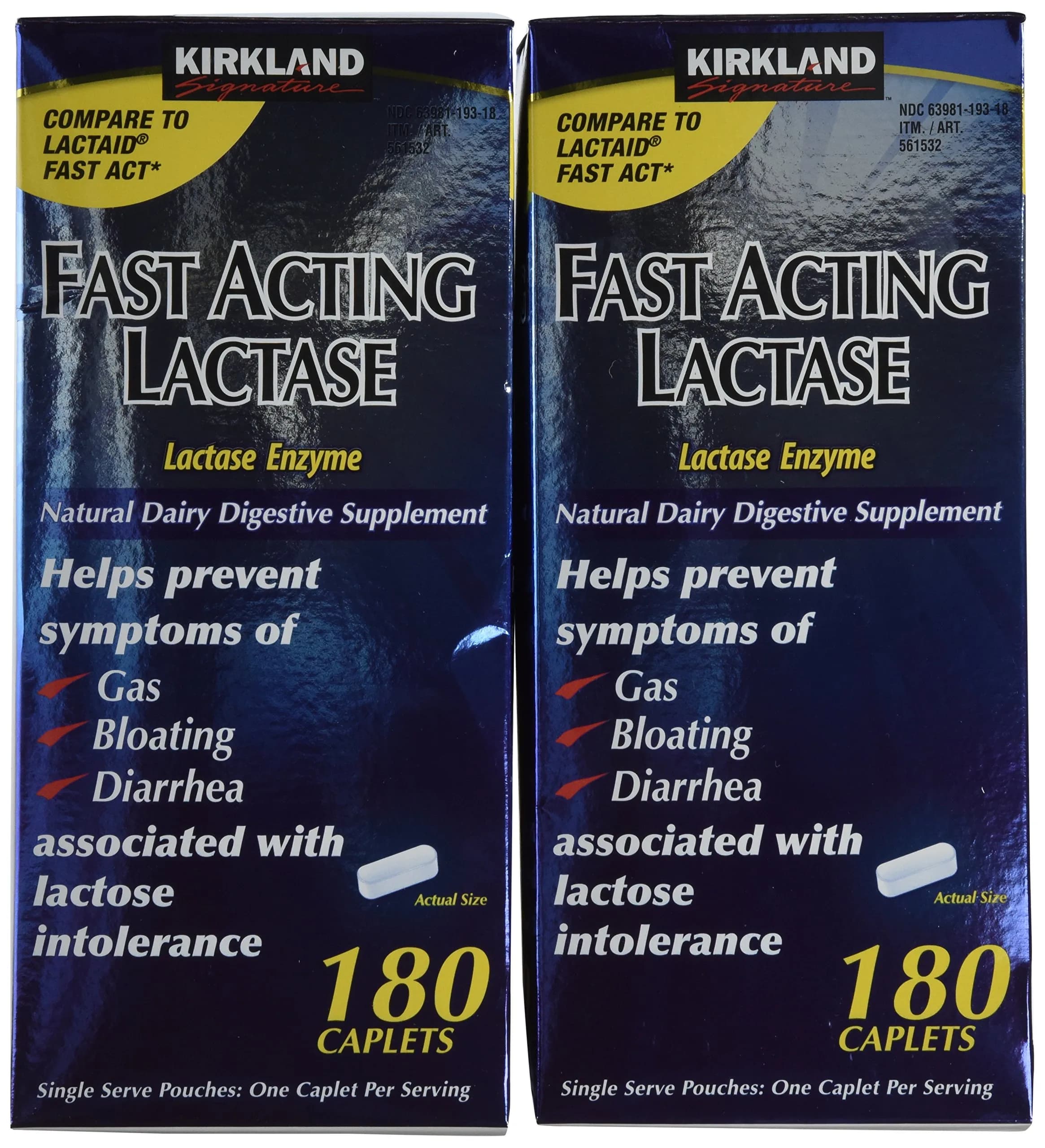 Kirkland Signature Fast Acting Lactase 360 Caplets | Supports Lactose Digestion in India — Multi-colored