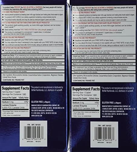 Kirkland Signature Fast Acting Lactase 360 Caplets | Supports Lactose Digestion in India thumbnail 2
