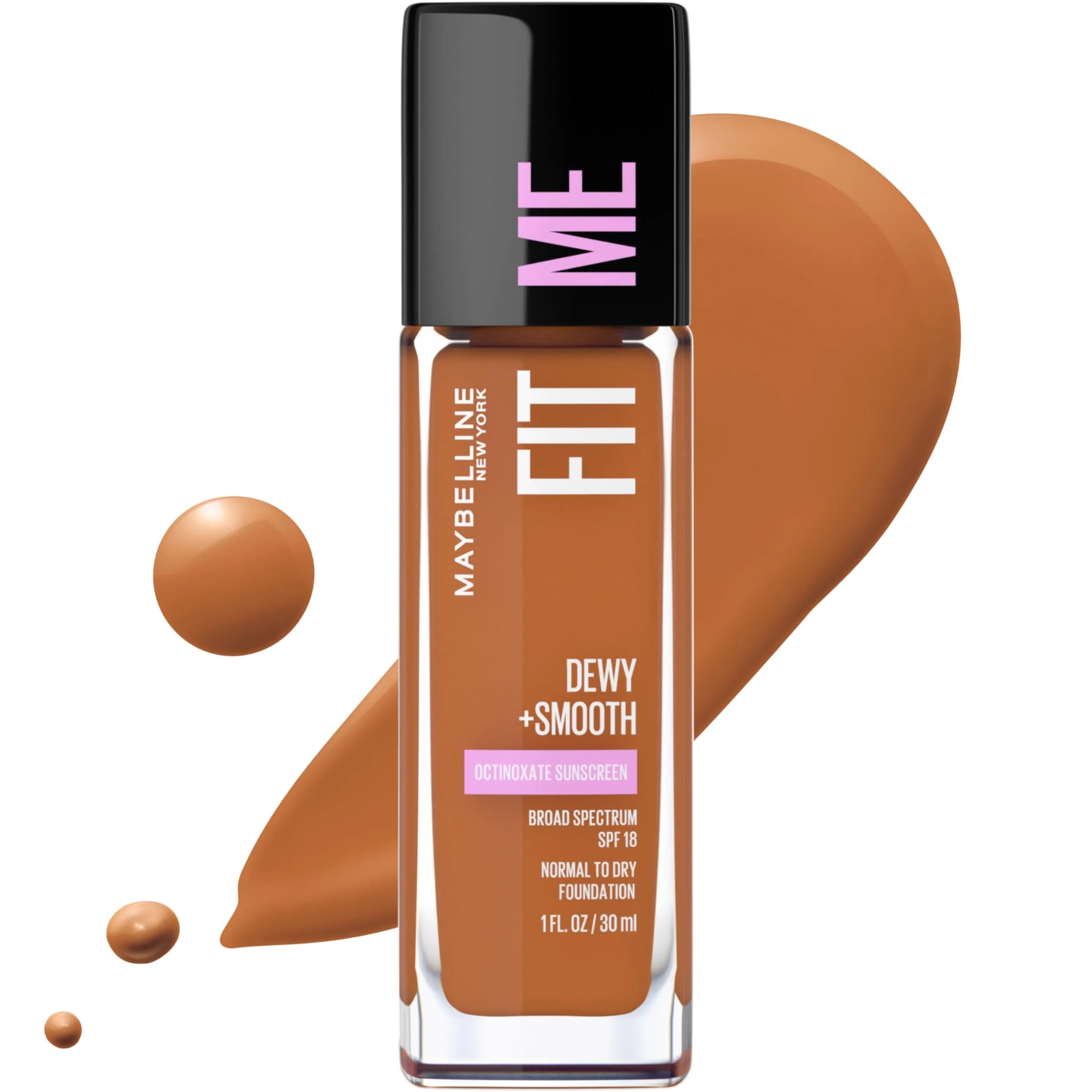Maybelline Fit Me Dewy + Smooth Foundation, 360 Mocha, 0.01 Fl Oz (Pack of 72) - Hydrating Luminous Finish - main product image